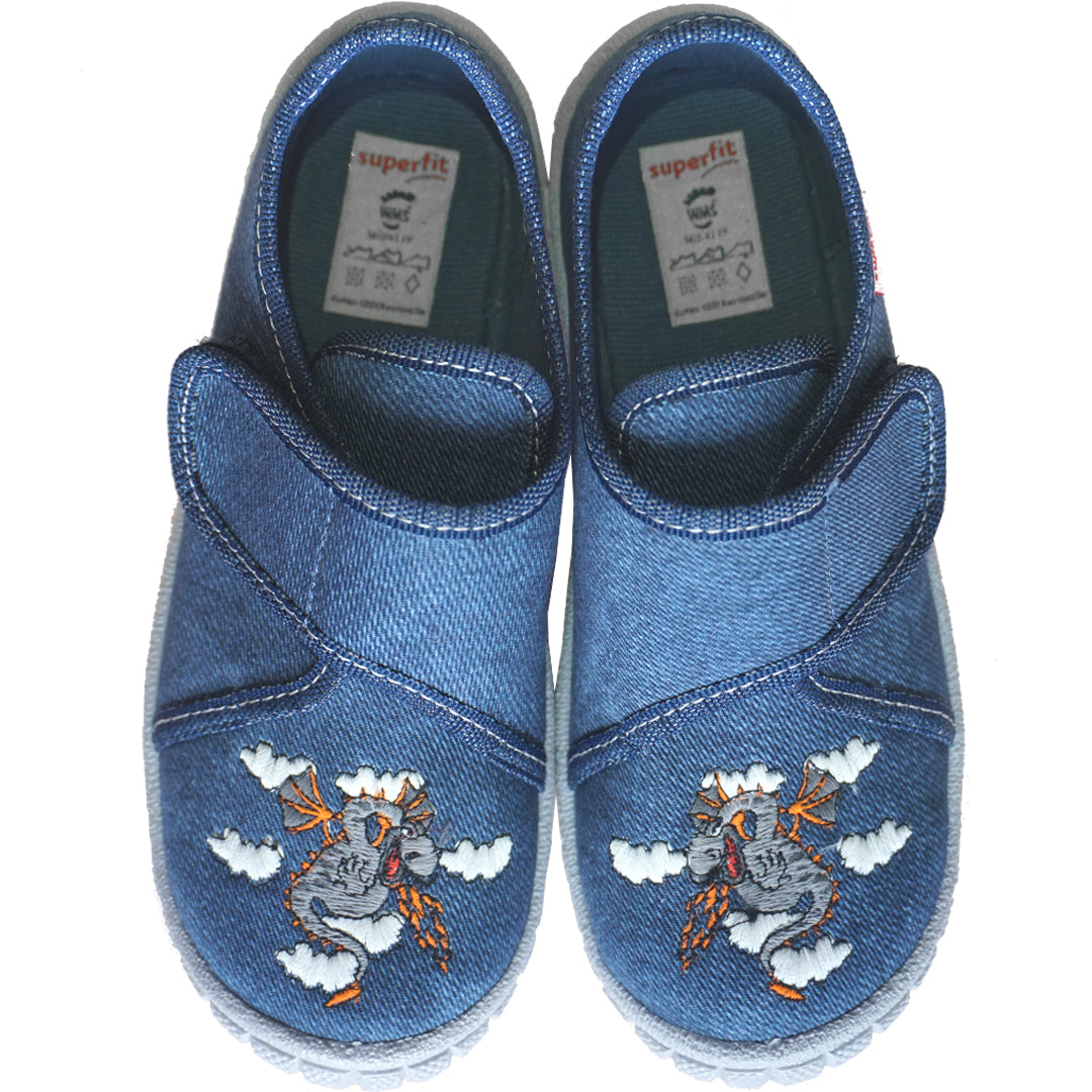 Superfit Hausschuhe 800217-8020 Bill - for – Clothing Kalipé - and Blau/Drache Store Shoes Kids